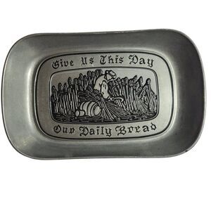 Vintage Country Ware Wilton Armetale "Give Us This Day Our Daily Bread" Plate
